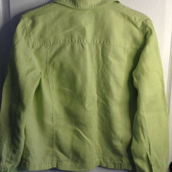 Jones NY Sport Shacket "M", Linen, Chartreuse Green, Avant Garde, Boho Vibes - Picture 2 of 4